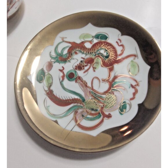 Chinese Dragon Hand Made Eggshell Porcelain Tea Cup & Saucer 22K Gold gilt - Picture 4 of 16